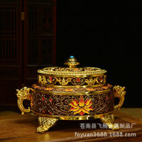 Enamel Cloisonne Incense Burner Cloisonne Incense Coil Burner ทองแดงบริสุทธิ์ผู้ถือธูปโลหะผสมธูป Burner