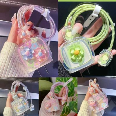 18w 20w {พร้อมส่ง} พร้อมส่ง️ชุดแต่งสายชาร์จลายการ์ตูน เคสหัวชาร์จ  ชุดถนอมสายชาร์จการ์ตูนน่ารักๆพร้อมส่งจากไทย