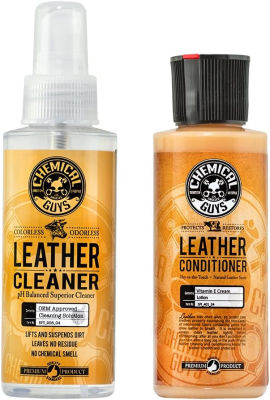 Chemical Guys SPI 109 Leather Cleaner and Conditioner Complete Leather Care Kit (4 Ounce) (2 Items) 4 oz Kit