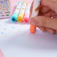 6Pcs/set Kawaii Stamp Highlighter Cute Candy Colors Drawing Painting Manga Art Marker Pen School Supplies Korean Stationery Highlighters Markers