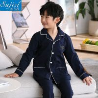 [COD] new products Boys cardigan lapel loose dark blue simple and generous can be worn outside home clothes suit