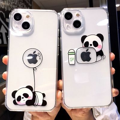 【CC】 Cartoon Transparent iPhone 12 13 XS X XR 7 8 Shockproof Back Cover