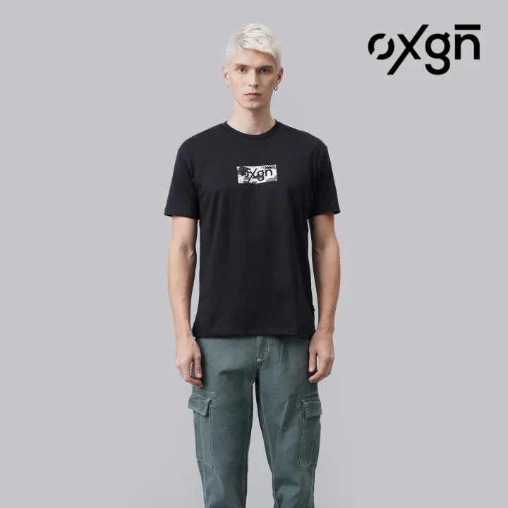 OXGN Logo Easy Fit T-Shirt With Embroidery for Men (Black) | Lazada PH