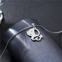 Wholesale 10 Cute Dog Necklace Stainless Steel Animal Pendant Necklace Men And Women Fashion Trend Minimalist Jewelry Gift