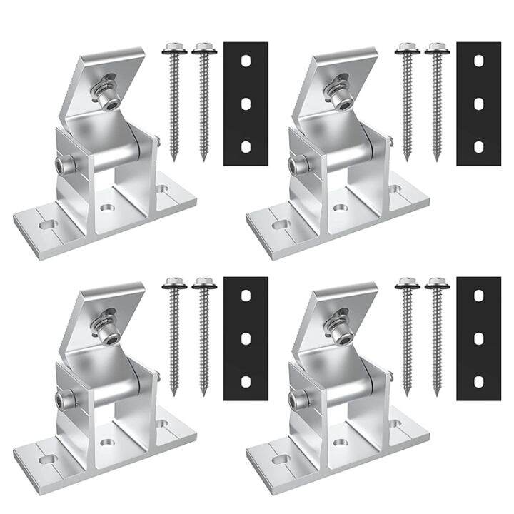 4 Pack Solar Panel Holders, Roof Hooks, 10-60° Attachment Solar Module ...