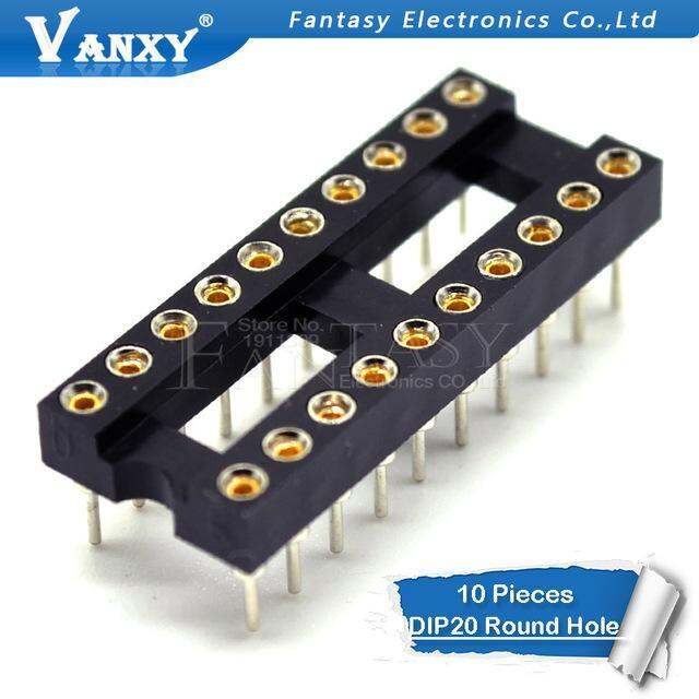 10pcs Dip 20 Round Hole 20 Pins 2 54mm Dip Dip20 Ic Sockets Adaptor Solder Type 20pin Ic