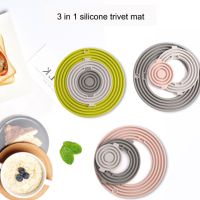 【CC】 Round coaster silicone insulated mat thickened kitchen placemat removable combination coaster