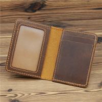 New Arrival Man Card Holder Luxury Leather Brand ID Credit Card Driver License Minimalist Wallet Money Clip Slim Purse For Male Card Holders