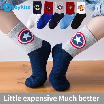 5PCS Kids Baby boys spiderman Avengers Batman Socks Newborn Toddler Ankle  Socks