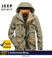 JEEP SPIRIT Jacket ผู้ชายกันน้ำแจ็คเก็ตมีฮู้ดกลางแจ้งปีนเขาลำลอง