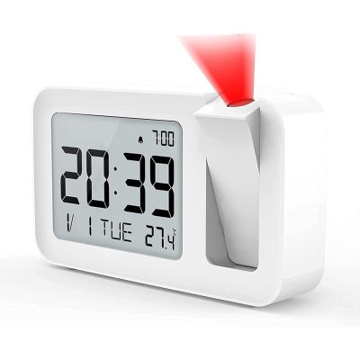 Alarm Clock with Projection, Projection Alarm Clock with Indoor Temperature, 4 Adjustable Projection Brightness