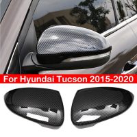 ที่หุ้มกระจกมองหลังรถยนต์สำหรับ Hyundai Tucson 2015-2020 2016 2017 2018 2019หมวกแก๊ปมีปีกที่หุ้มวิวเคสประตูด้านนอกด้านหลัง Lis Pigura