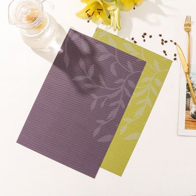 Leaf Pattern Placemat Nordic Style Household Anti-Scalding Hotel Restaurant PVC Western Table Mat Coaster