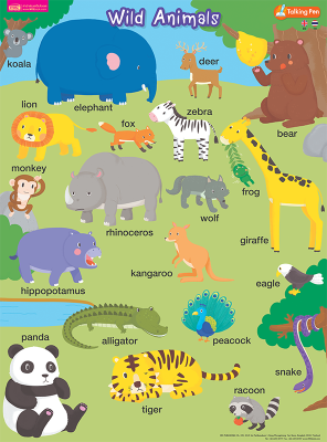 โปสเตอร์พลาสติก Wild Animals (ใช้กับ Talking Pen)