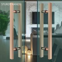 1 Set Stainless Steel Bathroom Glass Door Handle Thickened Square Tube Door Knob Cupboard Door Handles Furniture Hardware