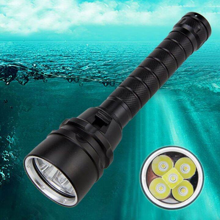 Diving Flashlight 5xLED Max 1500 Lumens Dive Light Underwater 100