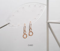 CASO Jewelry ต่างหูทรงบอลแบบห้อย สีชมพู ใส่ได้ทุกวัน Blooming earring - drop earring pink gold plated on brass,ตุ้มหู,ต่างหูผู้หญิง