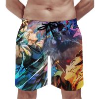 Demon Killer Board Shorts Kimetsu No Yaiba Retro Beach Shorts ผู้ชาย Running Surf Quick Dry Swim Trunks ของขวัญวันเกิด