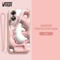 VRQR เคสโทรศัพท์เอฟเฟกต์ภาพ3D สำหรับ OPPO A17 A17K Reno 8T 4G 5G A78 A58 A98 F23 5G A1 Pro A1 5G 2023 กระต่ายน่ารักการ์ตูนลายสุนัข Pacha กันกระแทกป้องกันรอยขีดข่วนป้องกันการตกหล่น