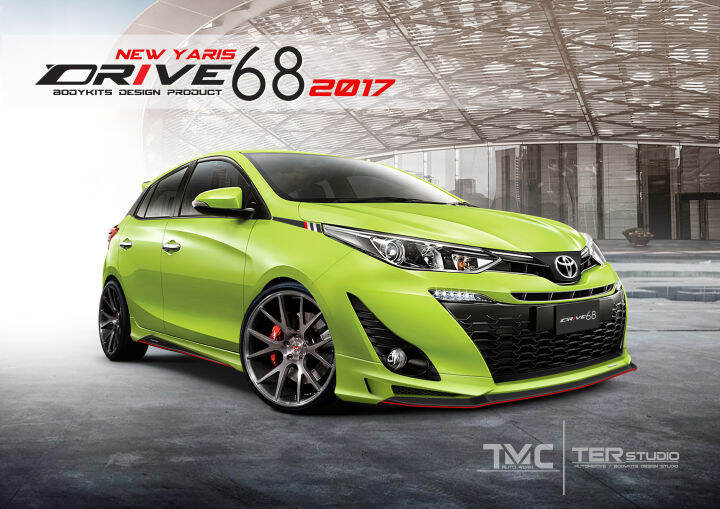 สเกิร์ตหน้าแต่งรถยนต์-toyota-yaris-2017-2018-งานไทย-พลาสติก-abs