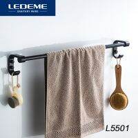 LEDEME Single Towel Bars Spray Paint Bathroom Accessories Aluminum Bath Towel Bar R With Hook Simple life L5501