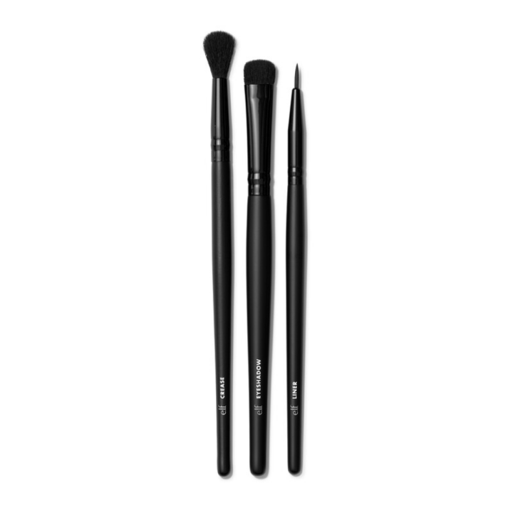 e.l.f. No Budge Brush Trio, For Defined Eyeshadow, Crease Blending and ...