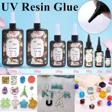 UV Resin Kit,100g Super Crystal Clear Hard Resin Glue Non-Toxic