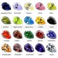 Cubic Zirconia Stone Multicolor Pear Shape Brilliant Cut Loose CZ Stones Synthetic Gems Beads For Jewelry 2x3 13x18mm AAAAA