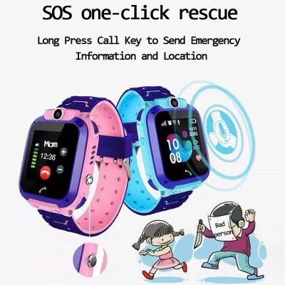 ZZOOI Kids Smart Watch 2G Kidss Watch Sos Emergency Call SIM Card Childrens Smart LBS Global Locator Kids Smartwatch With Flashlight