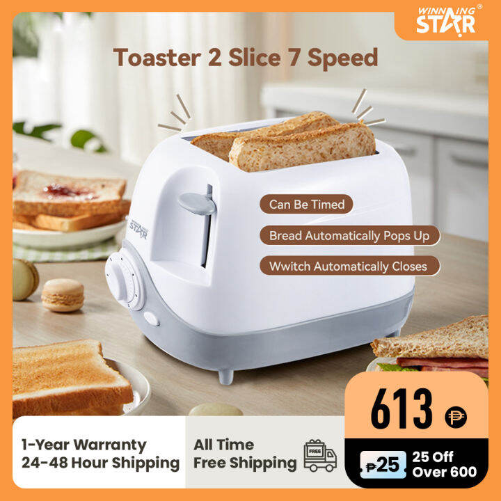 Winning Star Toaster 2 Slice Prime Toasters Stainless Steel with 2 Wide