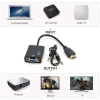 สายแปลงจาก HDMI ออก VGA+audio, HDMI to VGA + audio Converter Adapter, HD1080p Cable Audio Output