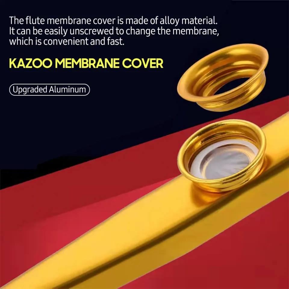 Metal Kazoos Musical Instruments Aluminum Alloy Kazoo for Kids Mini Kazoo  with Kazoo Membrane for Party 10 Pcs Kazoo Membrane