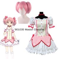 Anime Cosplay Kaname Madoka Cosplay Dresses Wig Puella Magi Madoka Magica Costumes Woman Headwear And Gloves Free Socks