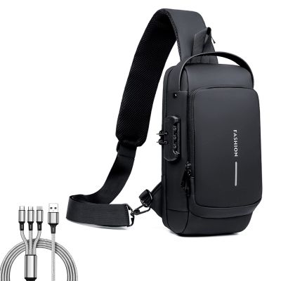 Size Anti-theft Crossbody One Sports USB Black Bag Anti-Theft Backpack