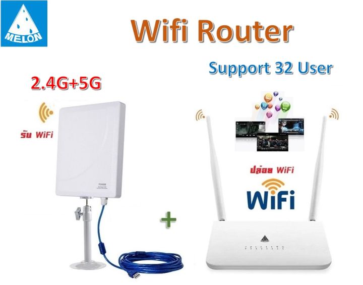 Router+Usb Wifi 2.4G+5Ghz ุ600Mbps ชุดขยาย สัญญาณ Wifi ระยะไกล รับ Wifi  แล้ว แชร์ Wifi ต่อผ่าน Router รองรับ การใช้งาน ผ่าน สาย Lan และ Wifi  ได้พร้อมกัน 32 อุปกรณ์ | Lazada.Co.Th