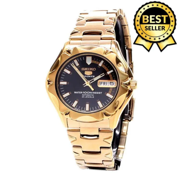 BEST SELLER Kreya S Expensive SNZ 5 Sports 23 Jewels Water & Date Automatic Hand Movement Gold Black Stainless Steel Men's Watch | Lazada PH
