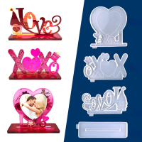 DIY Love Photo Frame Epoxy Resin Mold Valentines Day Photo Frame Mold LOVE Frame cket Set Silicone Mold