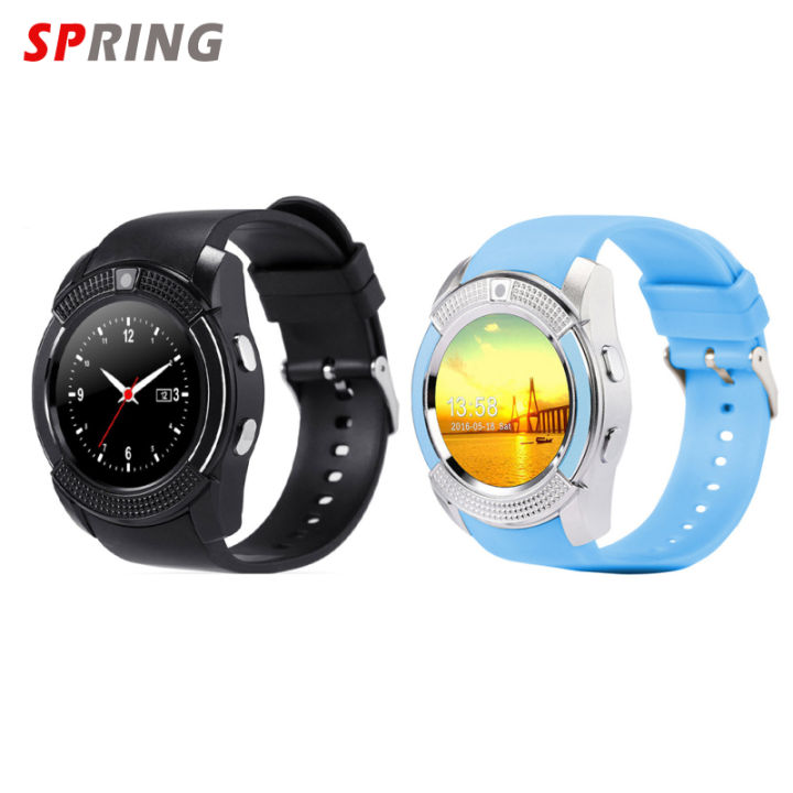 fast-delivery-v8-men-women-smart-watch-sleeping-monitoring-pedometer-with-1-22-inch-round-screen-hd-camera-fitness-watch