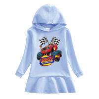 Blaze And The Monster Machines ฤดูใบไม้ร่วง Hooded เสื้อกันหนาว Ruffled เด็กวัยหัดเดินแขนยาวเสื้อกันหนาวผ้าฝ้าย2-8ปีเจ้าหญิงเสื้อผ้าเด็ก