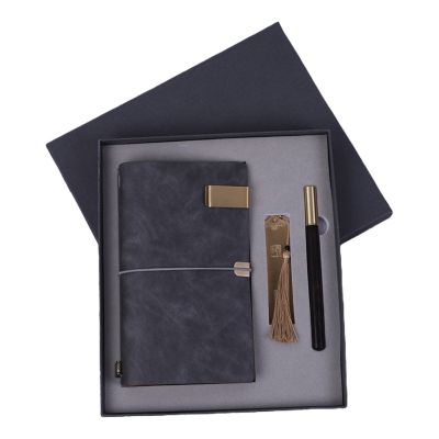 Creative Business Gift Set PU Leather Notebook Bookmark Pen Kit for Office Meeting Teachers Day