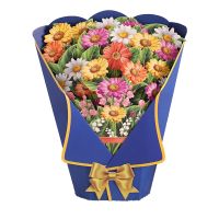 Flower Blossom Bouquet Pop-Up Card Flowers Gift Greeting Card for MotherS Day C