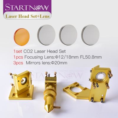 Startnow DIY CO2 Laser Head Set 12mm 18 Focus Lens &amp; 20mm Mo Si Mirror Laser Integrative Mount Holder For 4060 K40 Laser Machine