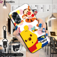 Jizetin สายคล้องแหวนใส่นิ้วสำหรับ OPPO A58 4G เคสนิ่มหมีพูน่ารัก Edward Mr แซนเดอร์ Winnie Pooh Piglet Tigger Eeyore ปลอกหุ้มกันกระแทกสุดน่ารักเด็กชายหญิงเคสครอบโทรศัพท์ซิลิโคน TPU นิ่ม