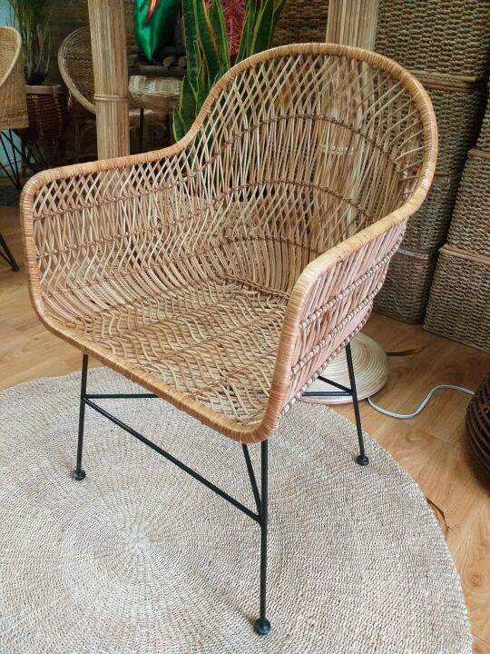 Rattan steel online chair