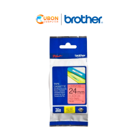 Brother เทปพิมพ์อักษร 24 มม. สีดำพื้นสีแดง TZE-451