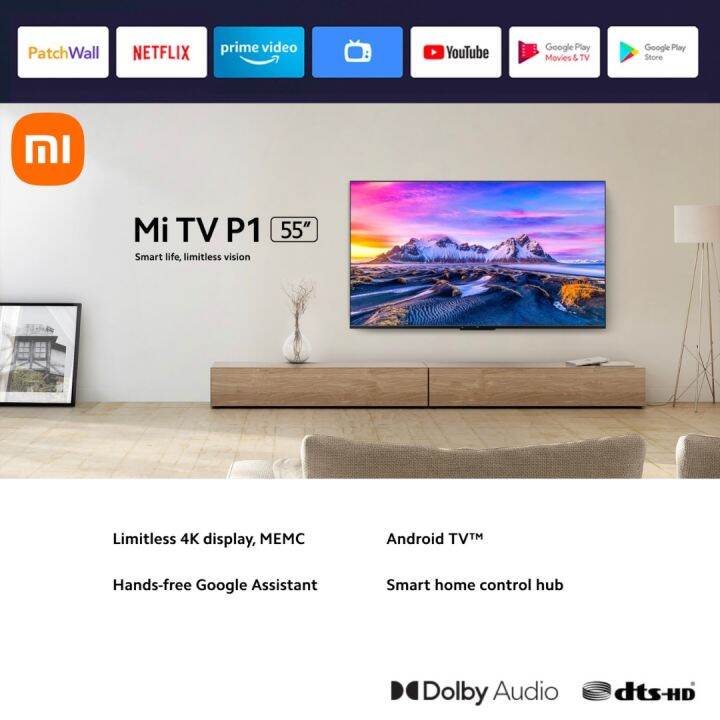 XIAOMI Mi TV P1 55’’ 4K Android Smart tv (PRE-ORDER) | Lazada