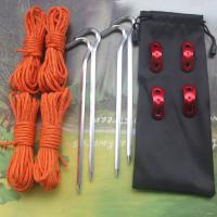 Tent accessory Set 4pcs 3mmx4m Tent Reflective Rope Aluminum Wind Rope Buckle 6mmx180mm Ground Nails With Storage Bag