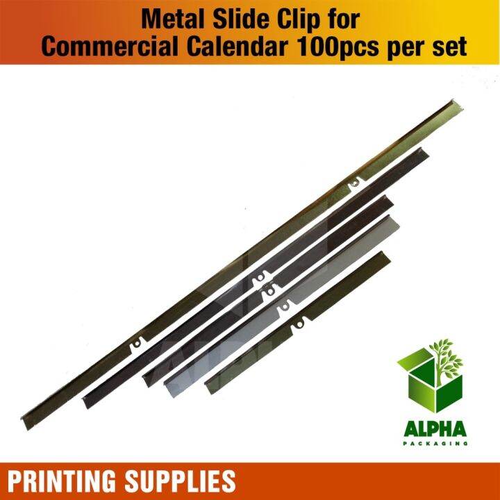 Office supplies Metal Slide Clip for Commercial Calendar 100pcs per set