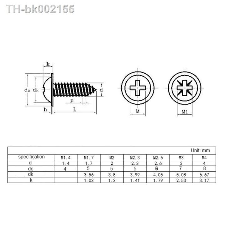 nindejin-phillips-round-washer-head-tapping-screw-m1-4-m5-stainless-steel-cross-round-head-with-pad-self-tapping-screw-pwa