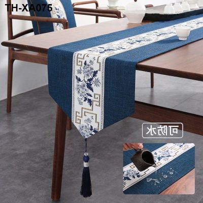 Table Chinese style new zen waterproof and differential tea cloth strip placemat customize tablecloth